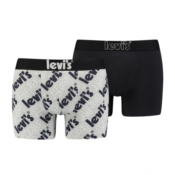 Levi's Poster Logo All-Over-Print Boxer Briefs 2-Pack M